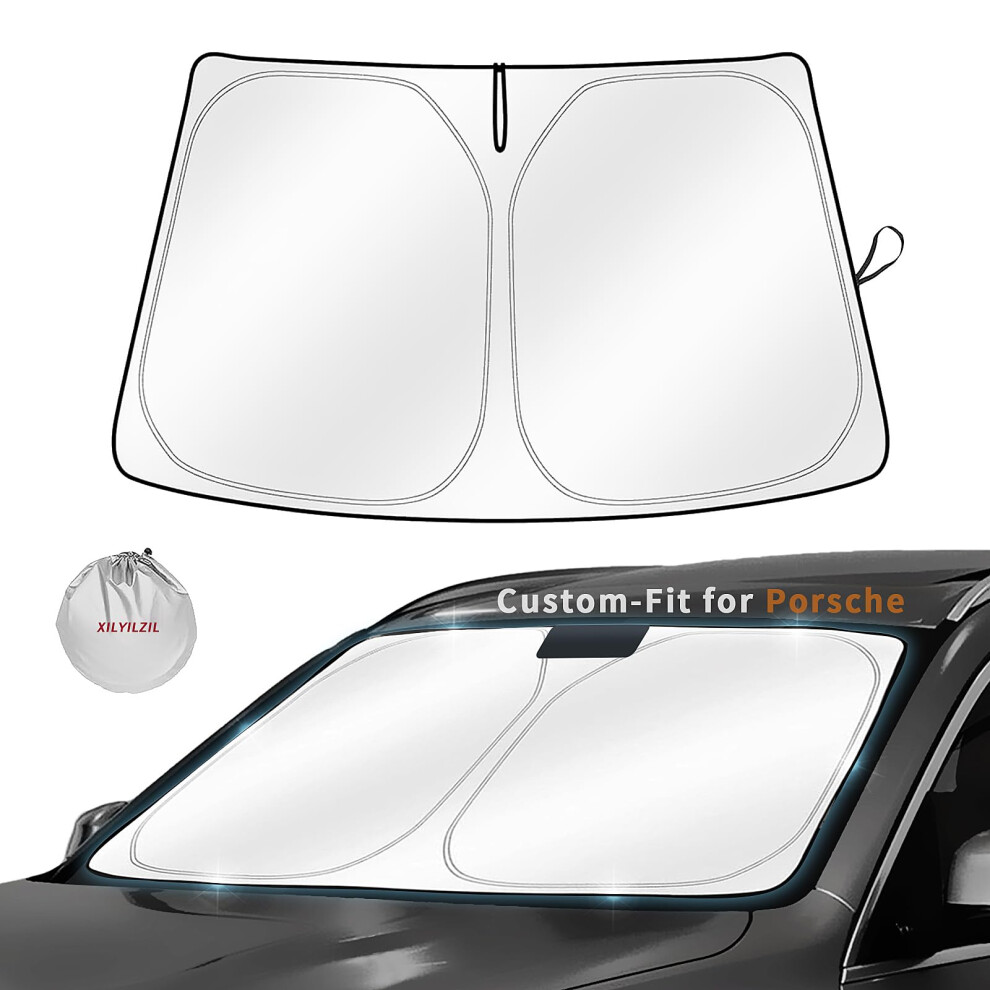 Customfit For Porsche Windshield Sun Shade, Car Sunshade Cover Uv Block With Reflective Blocker 689788499451