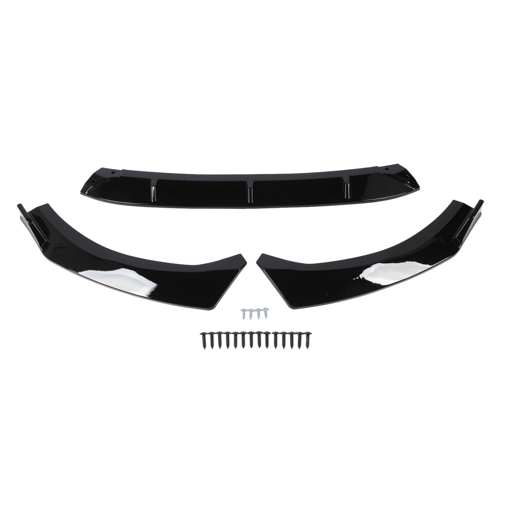 3Pcs Front Bumper Lip Scratch Proof Bumper Lip Black 9121376768583