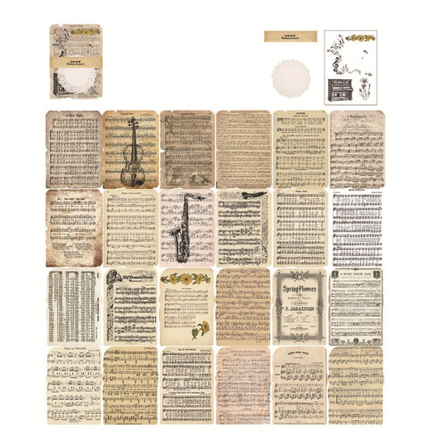 26 Sheets Vintage Scrapbook Paper DIY Handwork