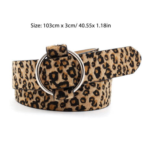 Cinturón de PU con hebilla estampado de leopardo 103x3 cm talla única 1