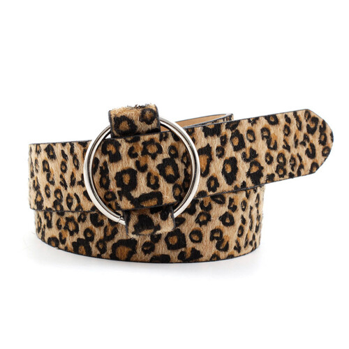 Cinturón de PU con hebilla estampado de leopardo 103x3 cm talla única 2