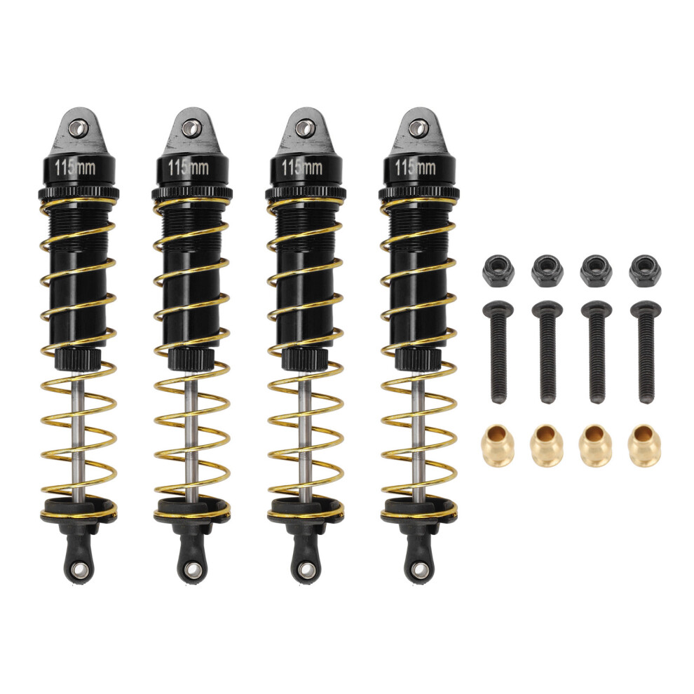 4Pcs Aluminum Alloy Shock Absorber 115Mm Metal Black 9121376771545