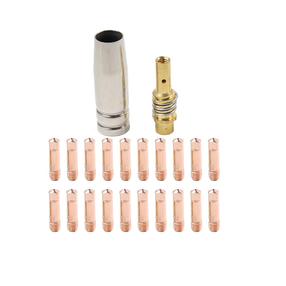 Gas Nozzle Gontact Tips Welding Accessory Kit 20Pcs For Mb 15Ak Mig Welding 0.030'(0.8Mm) 689788502298