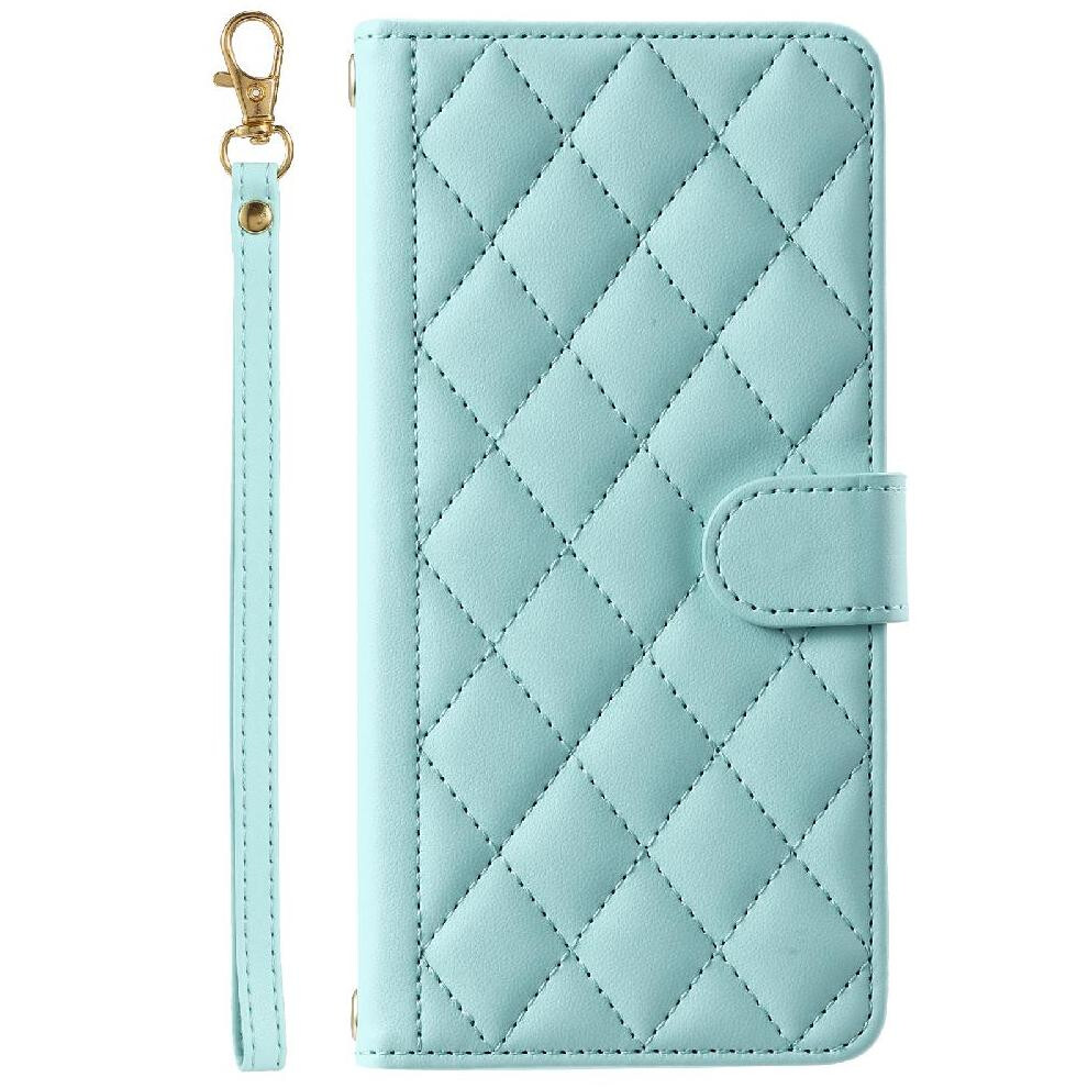 (Green) Phone Case For Honor 400 Lite Card Slots Holder Magnetic Flip Folio Wallet Lattice Hand Strap Green 764563090853