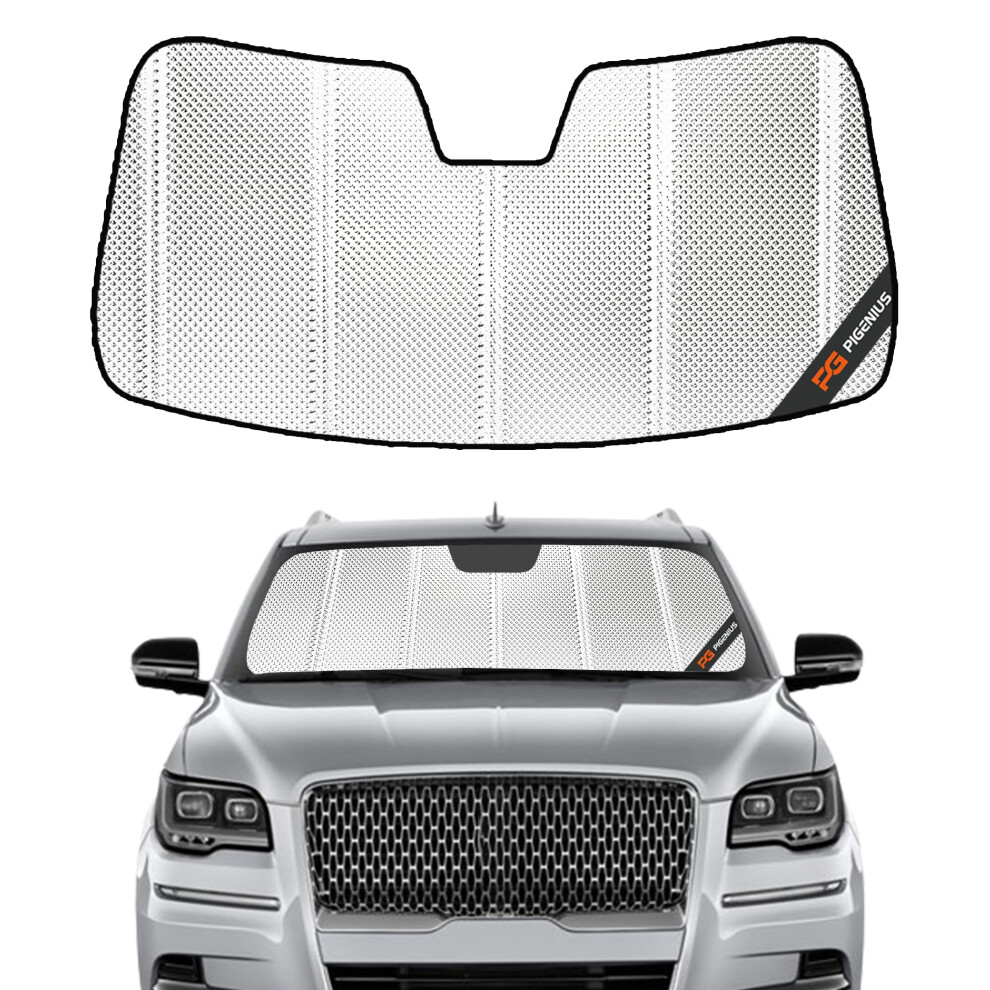 Windshield Sun Shade For 2018 Lincoln Navigator. Front Window Sunshade With Storage Bag 689788502625