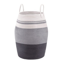 Laundry Hamper Basket Tall Cotton Storage Basket