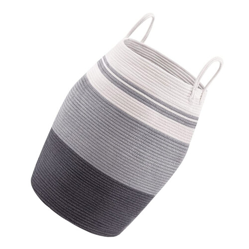 Laundry Hamper Basket Tall Cotton Storage Basket 2