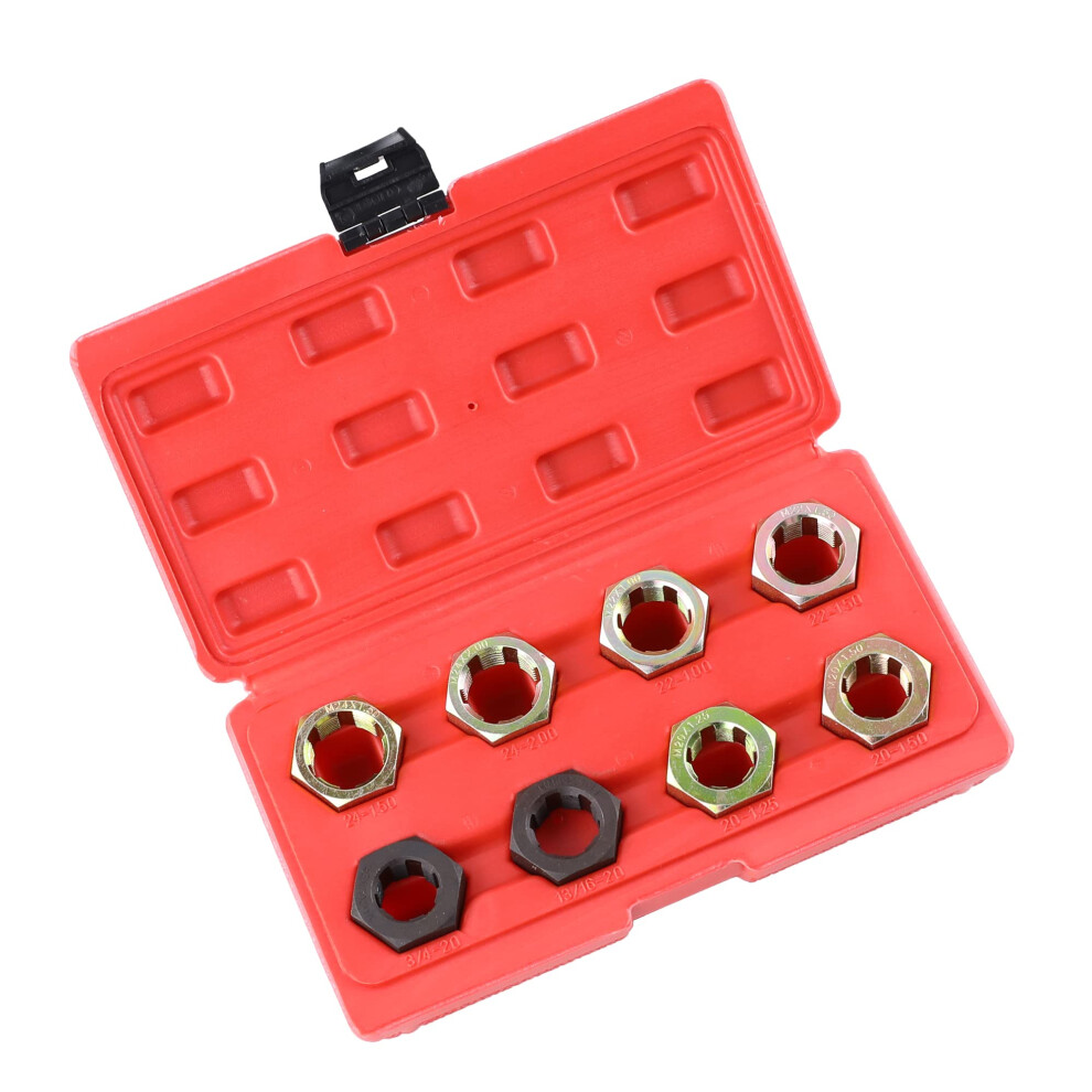 8Pcs Axle Spindle Rethreading Tool Set Car Metric Thread Restorer Repair Tool Kit 3/4X20 13/16X20 Unef M20 M22 M24 689788503134
