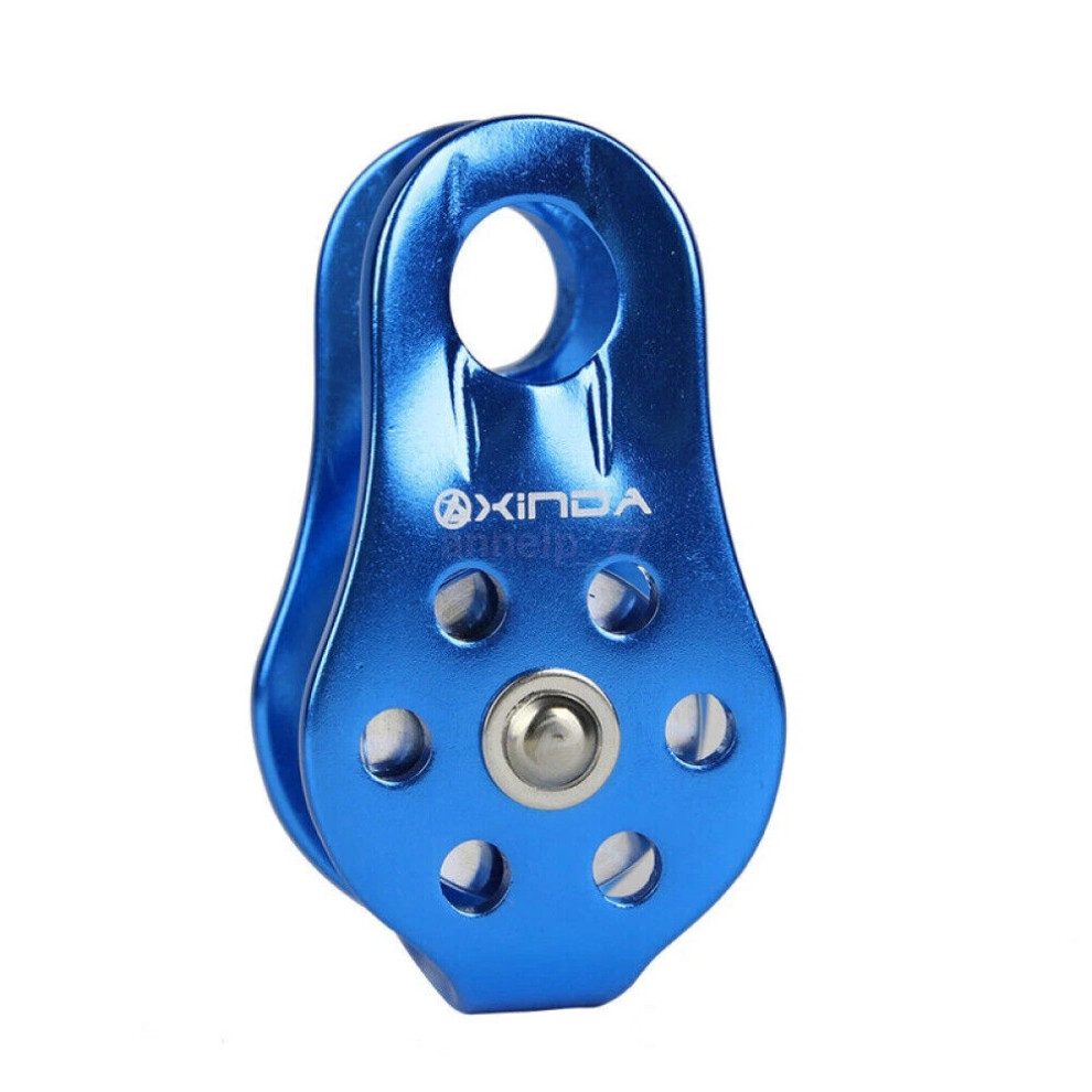 (Blue Rock Climbing Aluminum Alloy Pulley, 1 Pc) 20Kn Tree Rigging Zipline Rock Arborist Climb Rope Pulley Gear Block Equipment 6963794010621