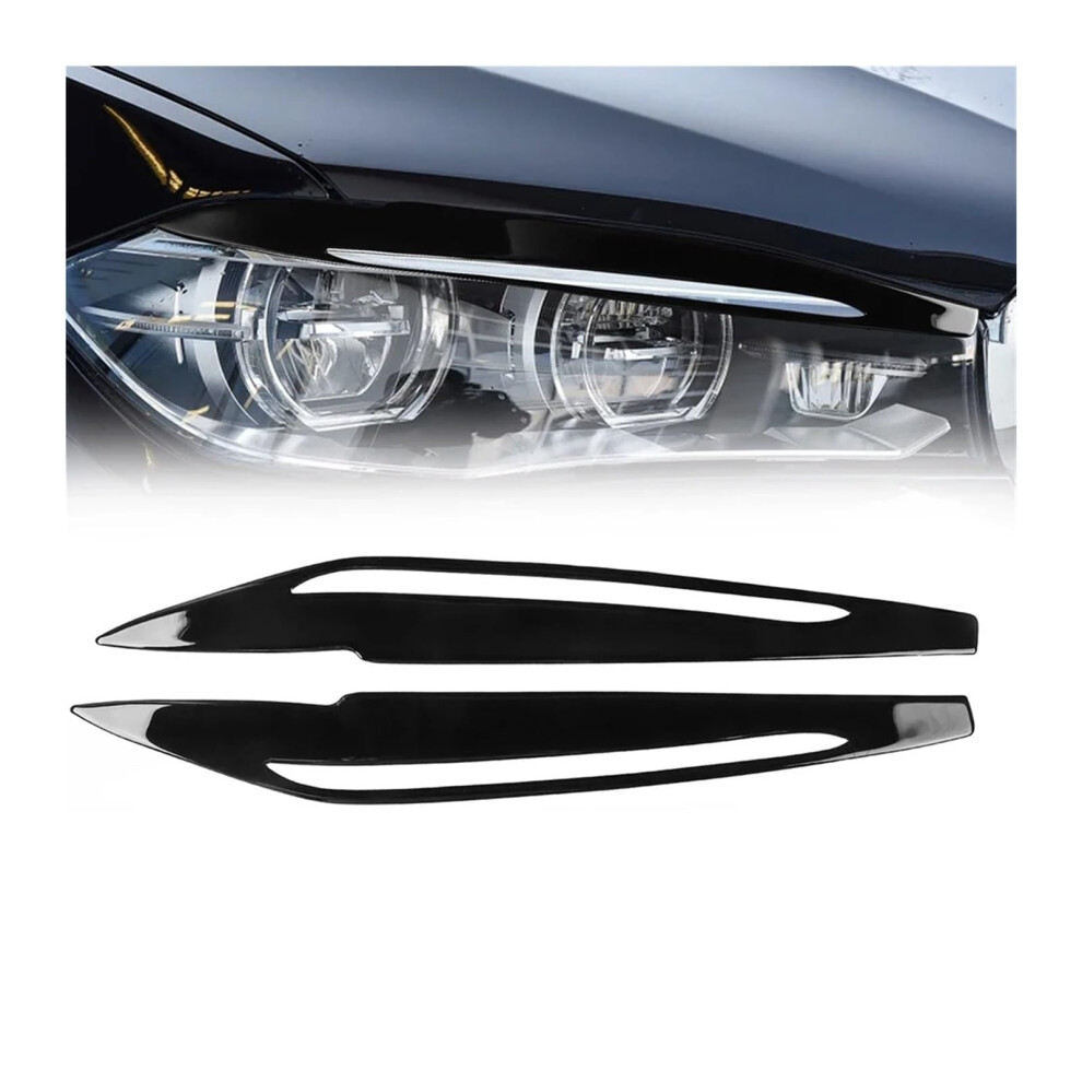 Compatible For Bmw F15 20142018 Car Headlights Eyebrows, Abs Gloss Headlight Eyebrow Trim Black 689788504971
