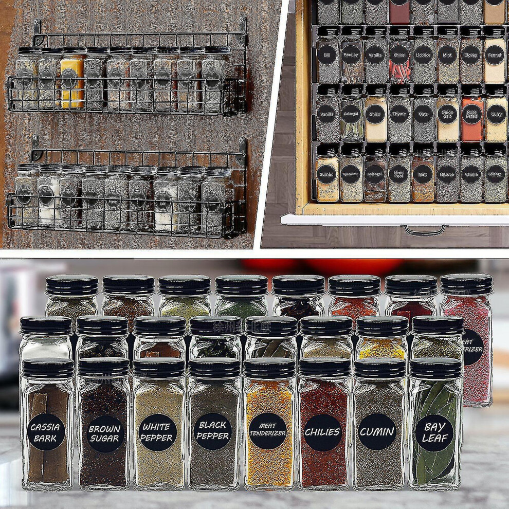 Kikidex (As Show, One Size) Spice Jars With Shaker Lids - Set Of 12
