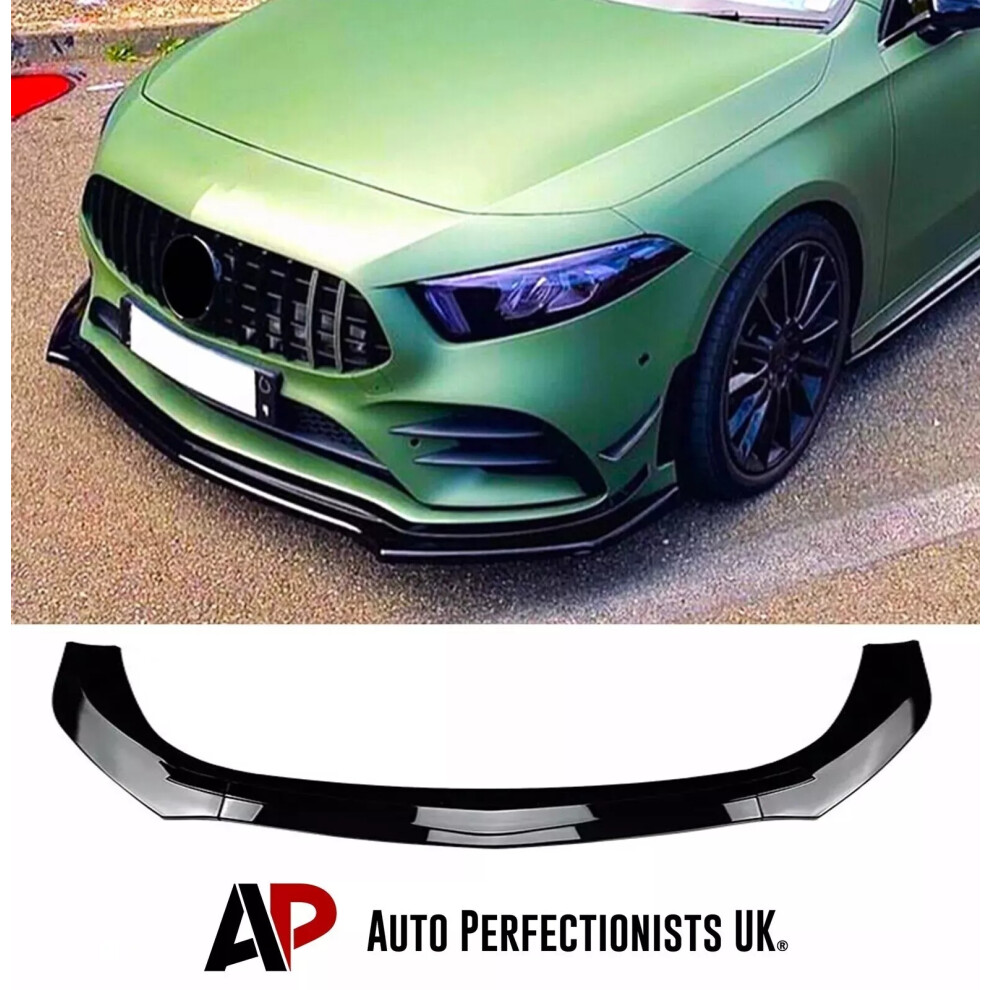 For Mercedes A Class A35 A45 Amg Line Front Lip Splitter W177 2018+ Black 5061072663932