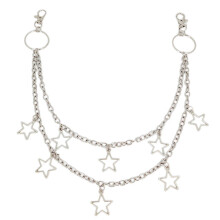 (Style 3, One size) Metal Star Pants Chain for Women Men Unisex Decorative Waist Wallet Chain Multilayer Fringed Chain for Hiphop Streetwear Style 1