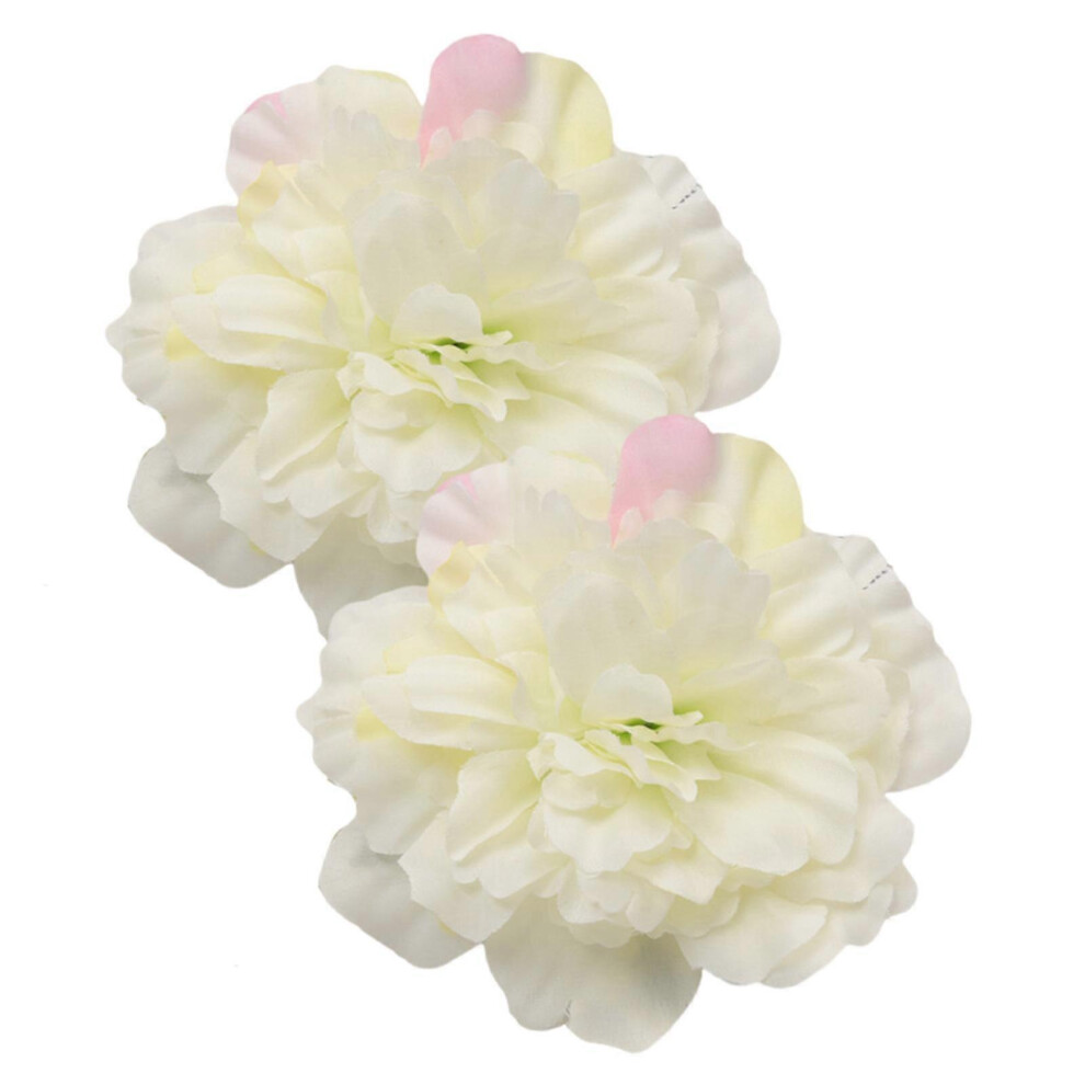 ( sapphire, One size) Pack of 2 Artificial Floral Curtain Holder Buckles Elegant Window Drapery Tiebacks Clips Clamp Window Accessories Decors   Beige