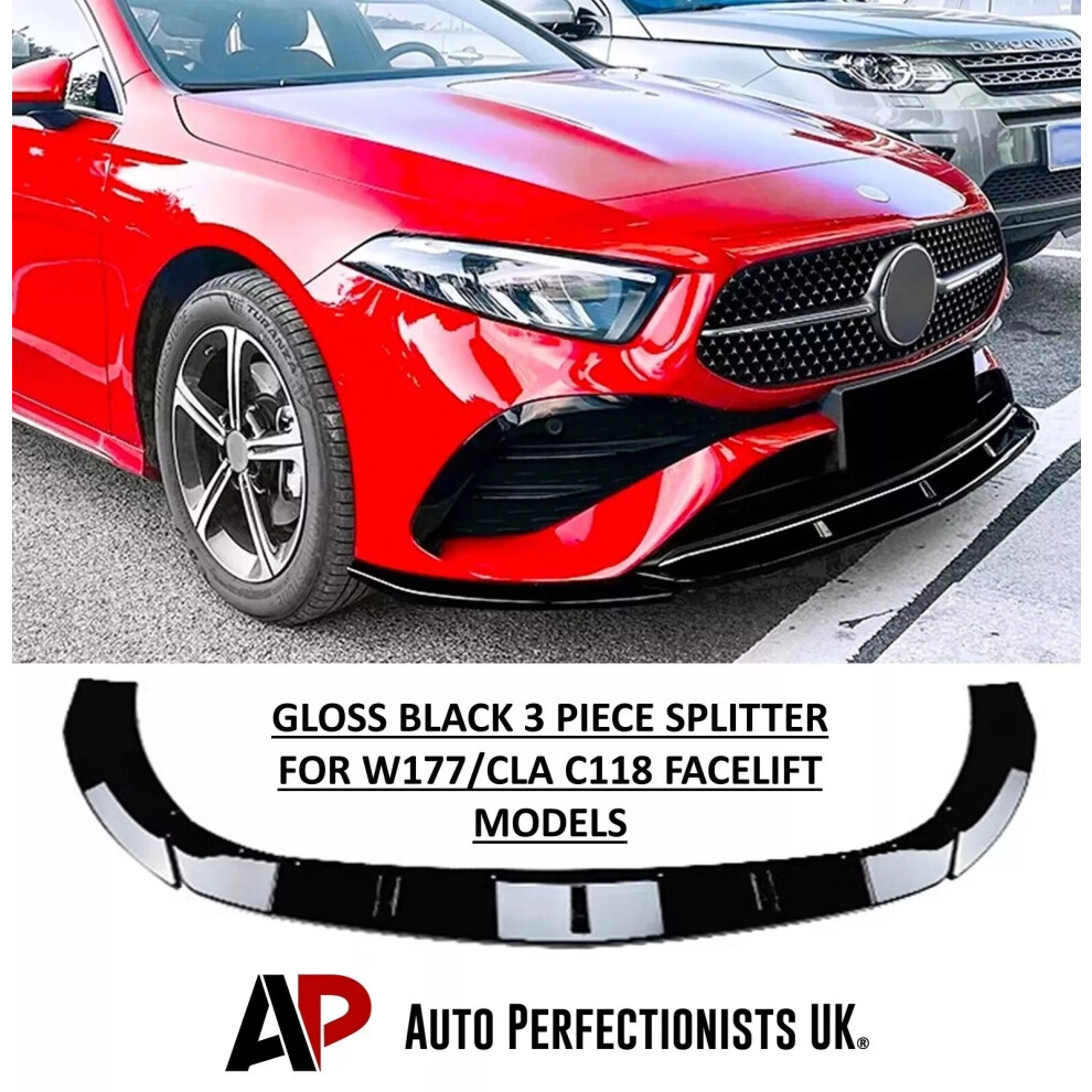 For Mercedes A Class W177 A35/45 Amg Line Front Splitter Spoiler Lip 23+ 5061072667312