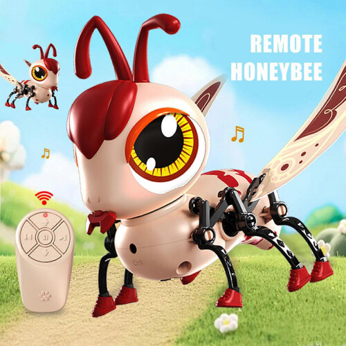 (As show, One size) Interactive Remote Control Honeybee Craw Learning Toy for Toddler with Simulation Design and Touch Sensor Active Fun Toy 1