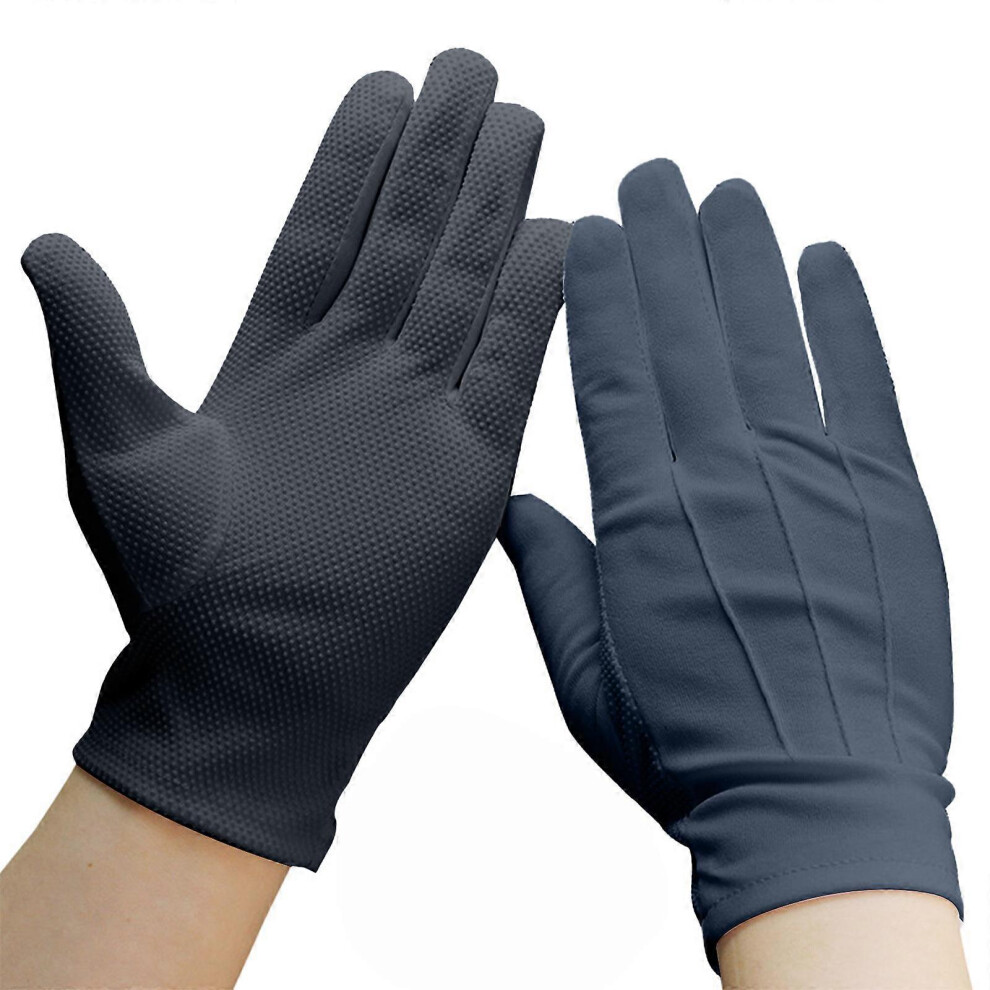 (L, Black) Short Gloves for Various Outfit Nonslip Dotted Grip Formal Tuxedo Gloves Etiquette Gloves For Honors Guard Marchings Band  Black S