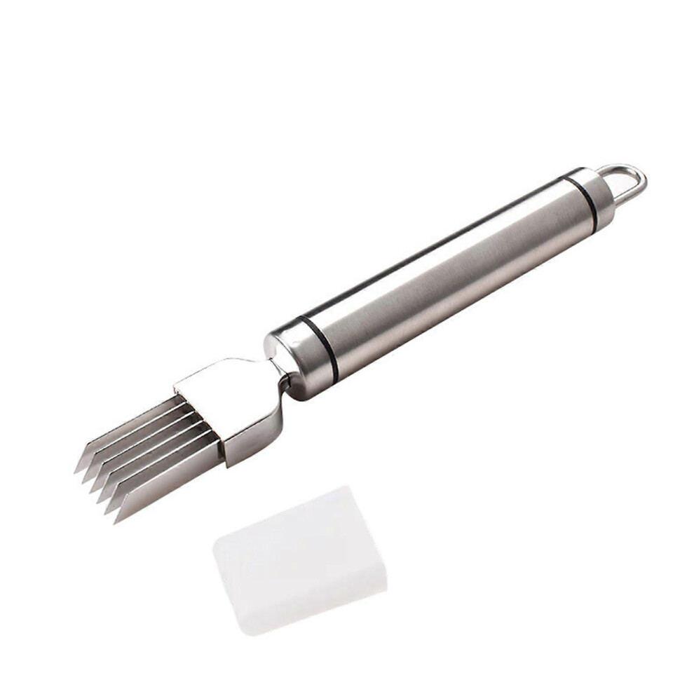 (As show, One size) Sturdy Scallion Shredders Kitchen Tool Practical Stainless Steel Cutter for Onion and Garlic with Ergonomic Handle