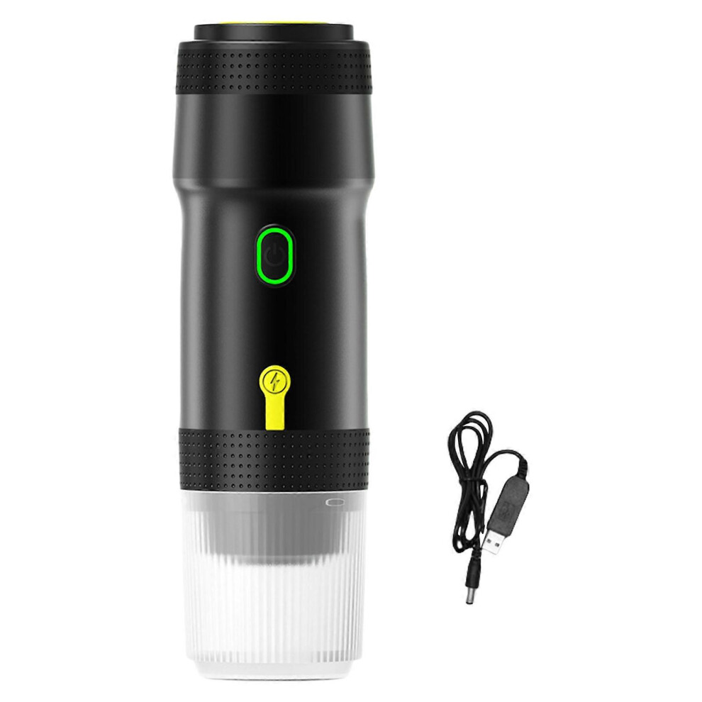 (White, One size) Electric Espresso Machine with USB Charging for Travel and Office Use Handheld Outdoors Coffee Brewer Espresso Maker  Black