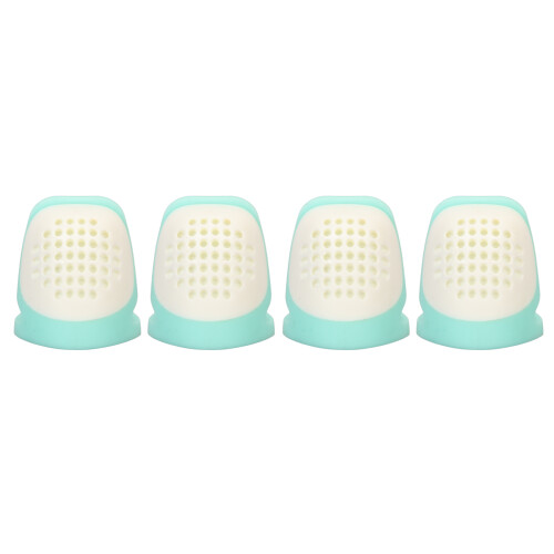 4Pcs Sewing Thimble Green White Open Top Reusable