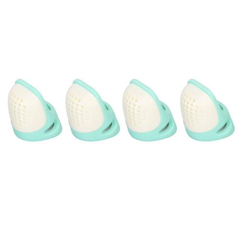 4Pcs Sewing Thimble Green White Open Top Reusable 1