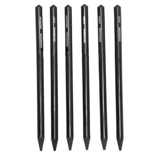 6pcs Charcoal Pencils Set Easy to Color Prevent