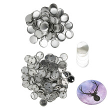 100 Sets Blank Button Badge Parts Set Round Shape