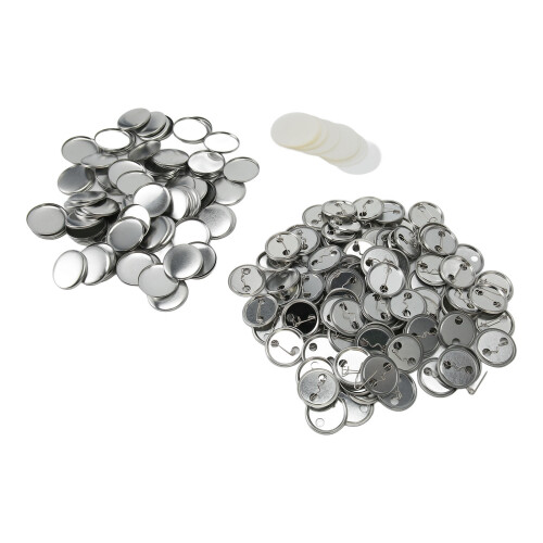 100 Sets Blank Button Badge Parts Set Round Shape 1
