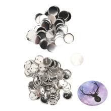 100 Set Pin Back Button Parts Blank Smoothing
