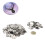 100 Set Pin Back Button Parts Sturdy Metal Plastic 12