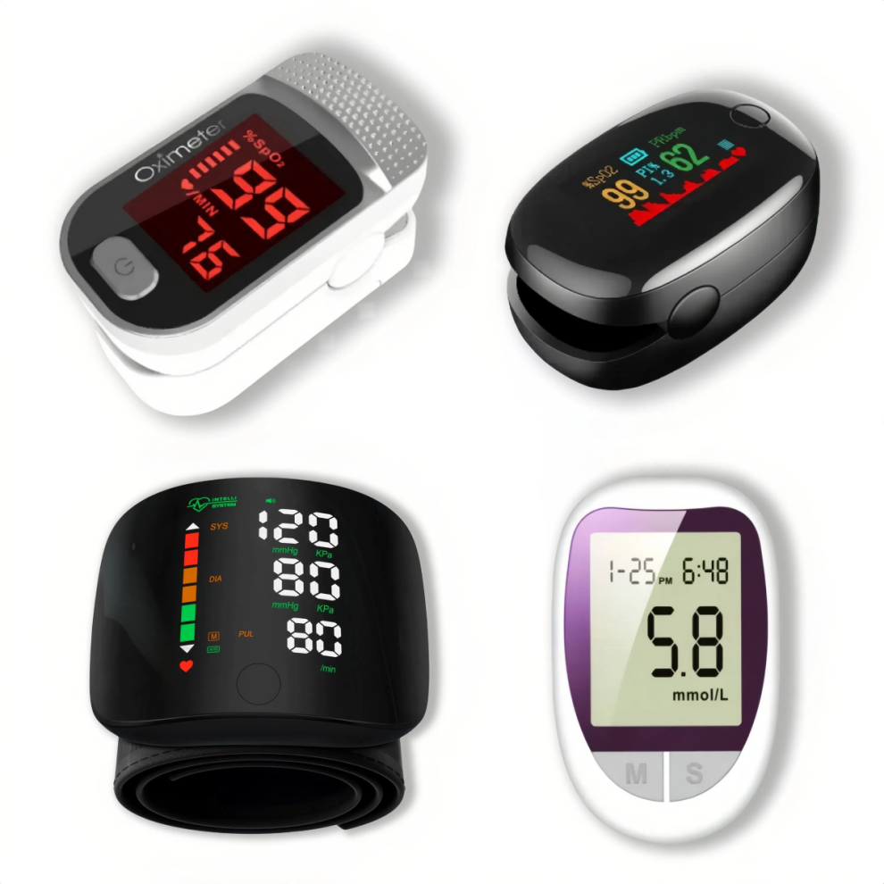 Finger Clip Blood Glucose Meter Oximeter Smart Portable Blood Glucose Test Kit Suitable for Elderly Home Traveler Blood Pressure Monitor