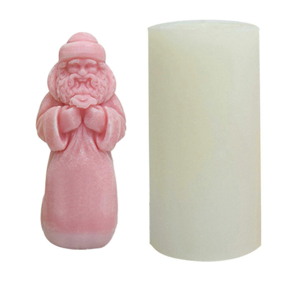 (As show, One size) 3D Christmas Santa Mold Silicone Candle Clay Soap Molds Epoxy Resin Mould Home Kitchen DIY Handmade Baking Tool Supplies