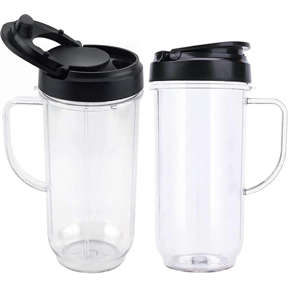 (As show, One size) 2Pcs Replacement Parts Flip Top To-go Lids 22oz Tall Cups with Flip Top To-Go Lid for MB 250W Blender Juicer Accessories
