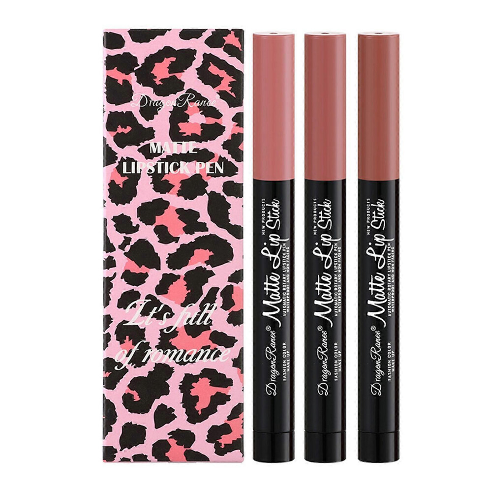 (A, One size) Lip Pencil Professional Automatic Rotating Lipstick Pen Waterproof Lady Charming-Matte Lip Liner Cosmetics Long-lasting