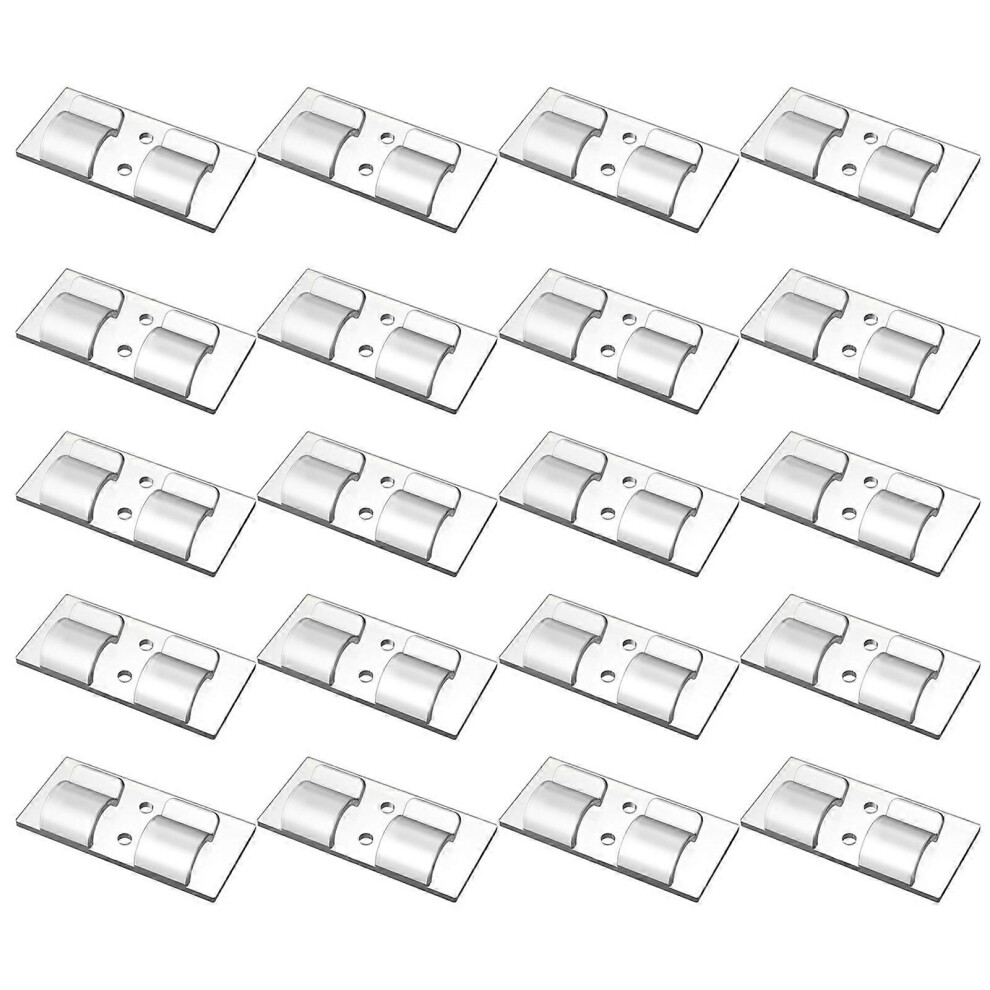 (As Show, One Size) 20Pcs Cable Clip, Outdoor Wire Clip Selfadhesive Cable Tidys Hooks Cord Organiser Holder For Cable Management Clear Light