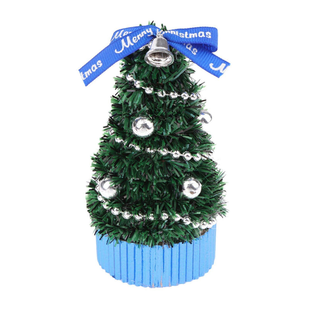 (, One Size) Miniature Christmas Tree For Dollhouse Mini Pine Tree Dollhouse Christmas Decoration Accessories Realistic Landscapes Gold/Blue