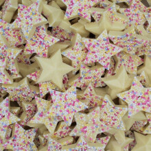 (1kg Sweet Pouch) White Chocolate Snowie Stars