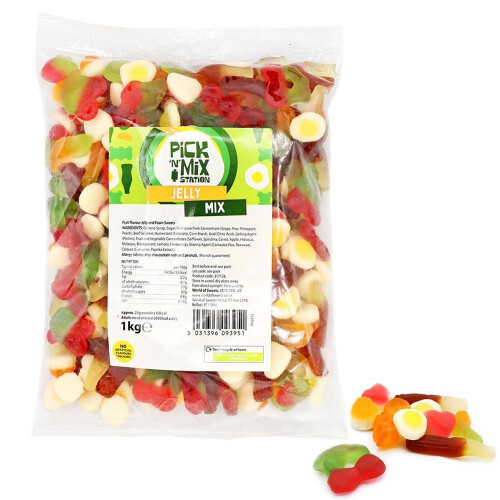 (1kg Blue Sweets Mix) 1kg Pick N Mix Sweets Bag 2