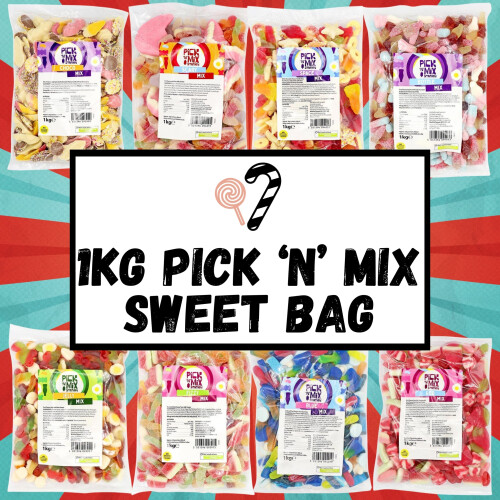 (1kg Chocolate Sweets Mix) 1kg Pick N Mix Sweets Bag 1