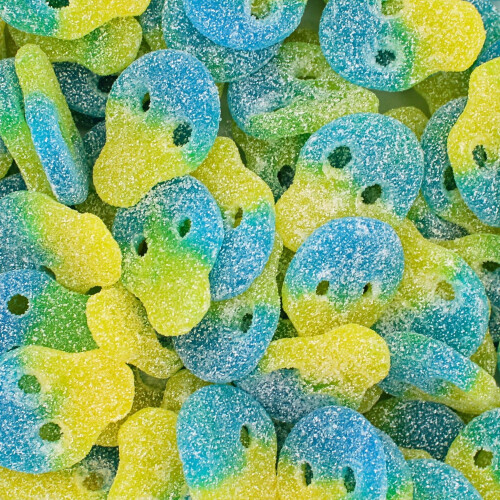 (2.2kg Sweet Jar) Blue and Yellow Skulls