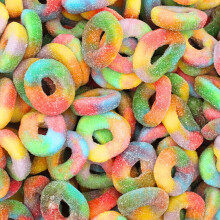 (1kg Sweet Pouch) Rainbow Rings