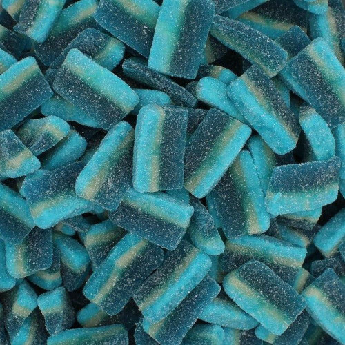 (550g Sweet Jar) Fizzy Blue Raspberry Slices