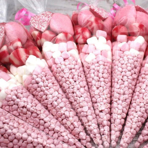 Prefilled Sweet Shop Made Pink Sweet Cone 2