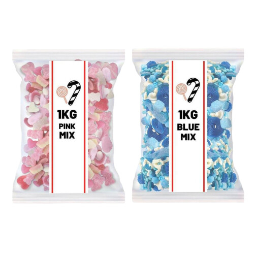 2 For 15.00 1kg Pick N Mix Sweets Blue & Pink