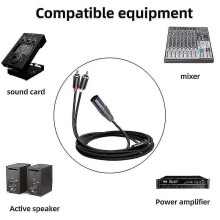 (As show, One size) Xlr To Dual Rca Audio Cable A1 Xlr Male 3 Pin To Dual Rca Male Plug Stereo Audio Cable Amplifier Mi