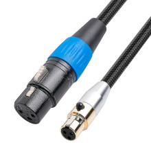 (As show, One size) 3-pin Mini Xlr Female To Female Theater Audio Cable, 2m