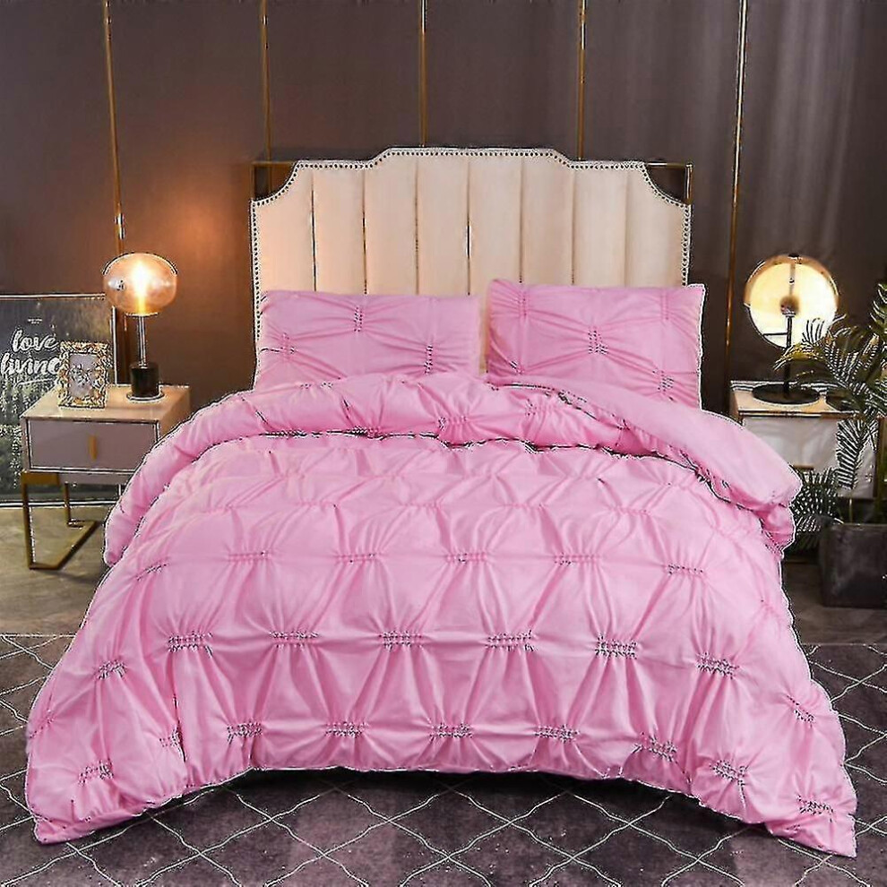 Photos - Duvet Kikidex  Quilt Sets 3 Pieces Bedspread Coverlet Set Comforter Breathable Ultra Soft Solid Color (King 230*260cm, White)