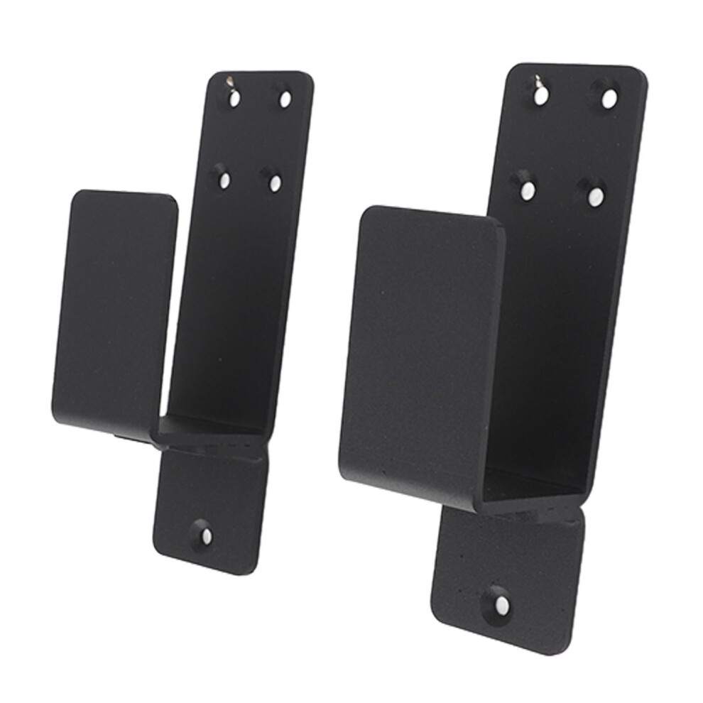 2Pcs Carbon Steel Door Barricade Brackets U Holder Black 4641327324811
