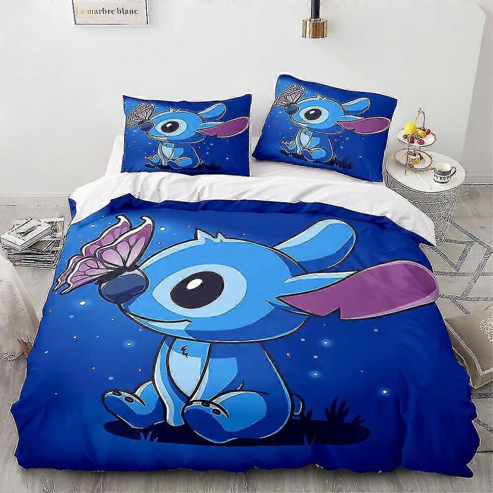 Kikidex (Au King 220X240cm, One Size) Stitch 3D Printed Bedding Set Duvet Cover Quilt Cover Pillowcase Kids Gift Color 6