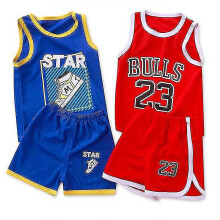 (110, Red) Boys Sports Basketball Clothes Suit Summer Children's Fashion Leisure Letters Sleeveless Baby Vest+pants Sets Kids Clothing